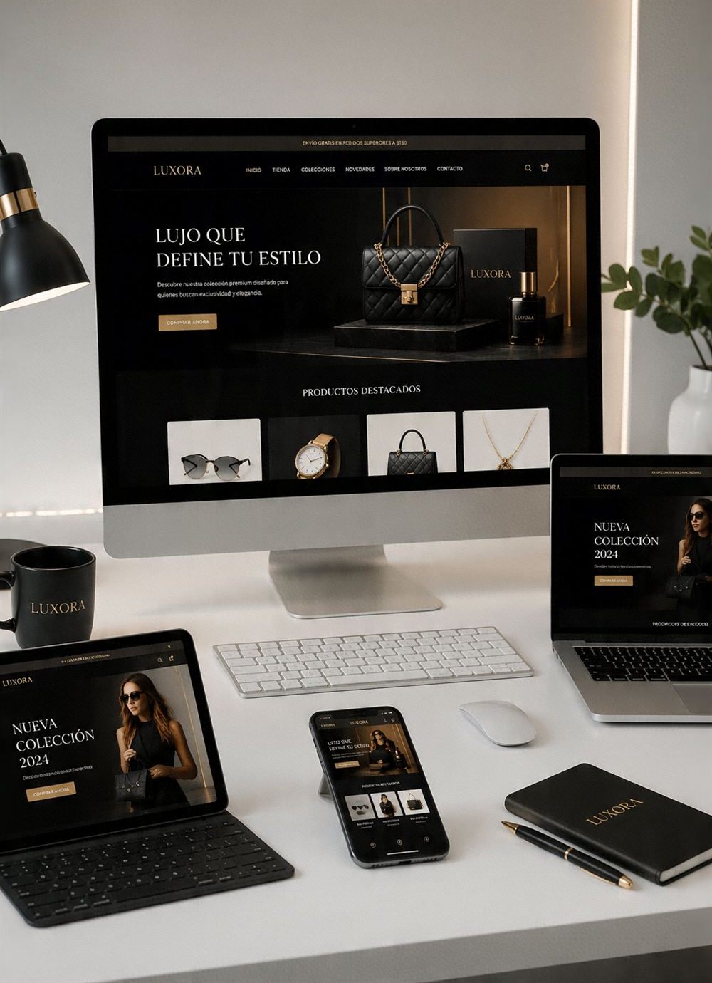 Ejemplo de página web para moda y lujo