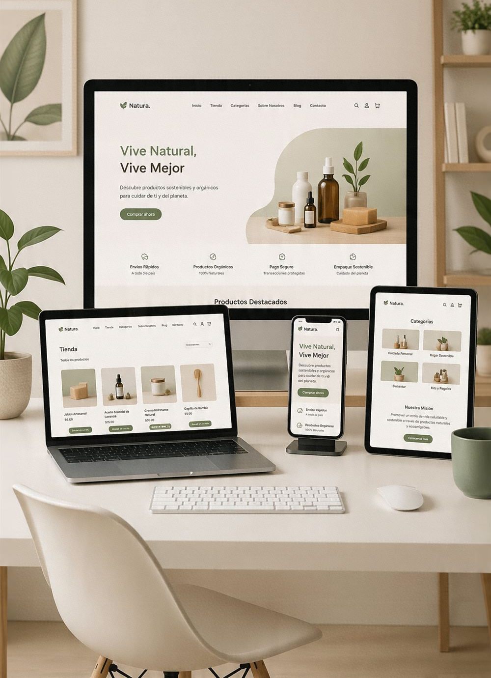 Ejemplo de página web para productos naturales y orgánicos