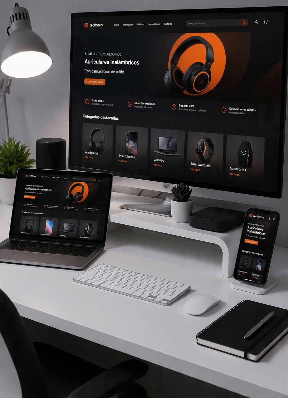 Ejemplo de página web para tienda de tecnología