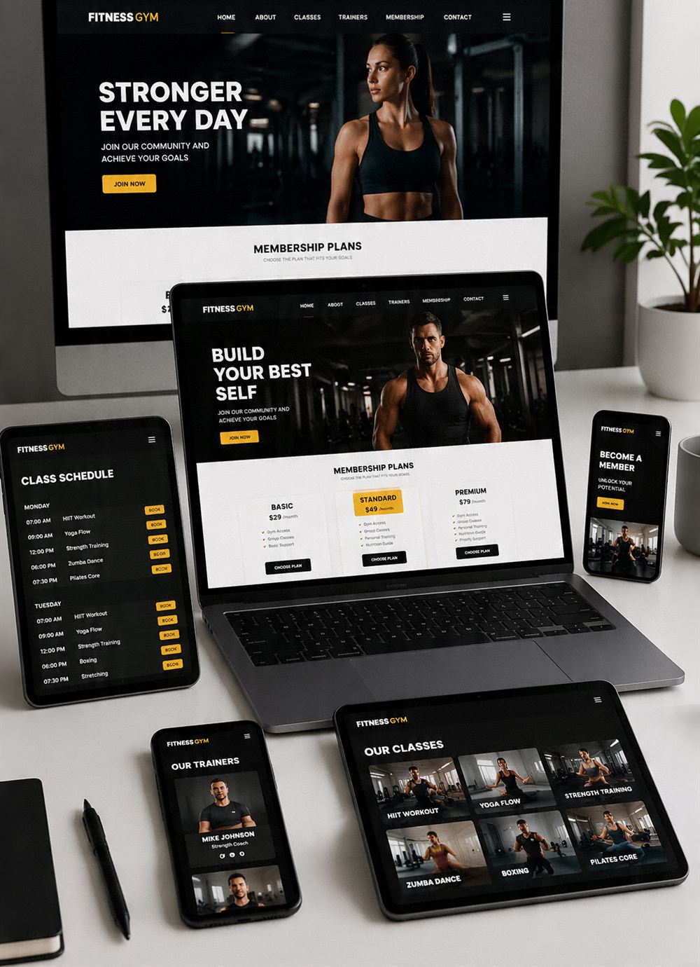 Ejemplo de página web para gimnasio y fitness