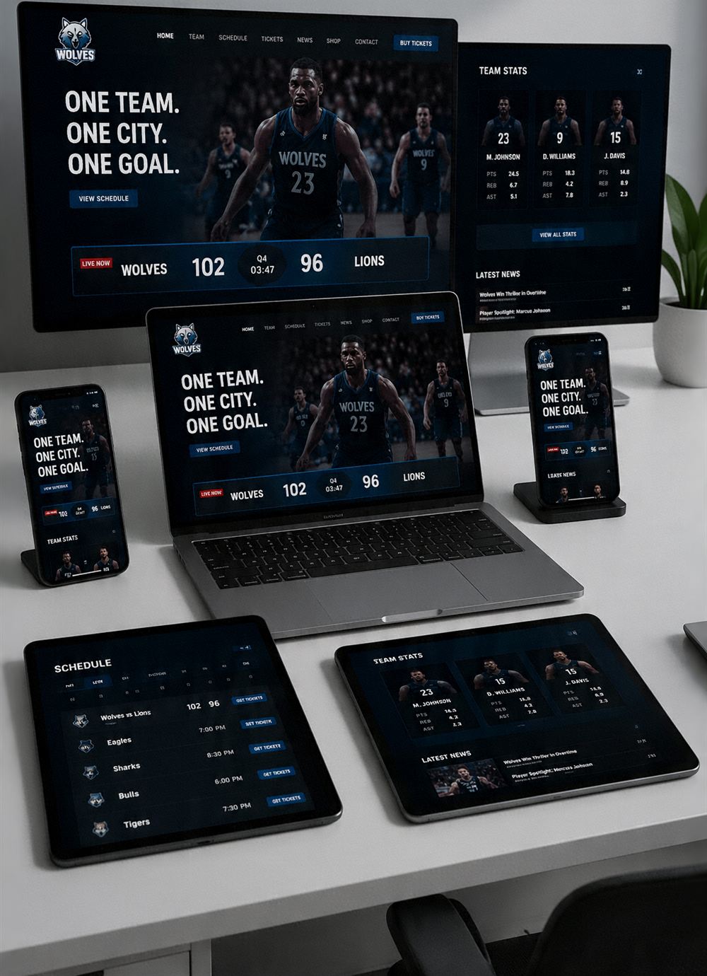 Ejemplo de página web para equipo deportivo