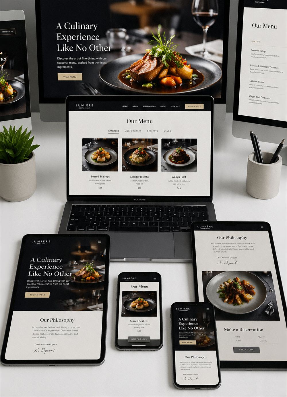 Ejemplo de página web para restaurante